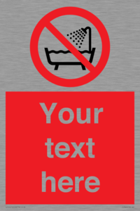 Custom Do not use this device in a bathtub shower or water-filled reservoir